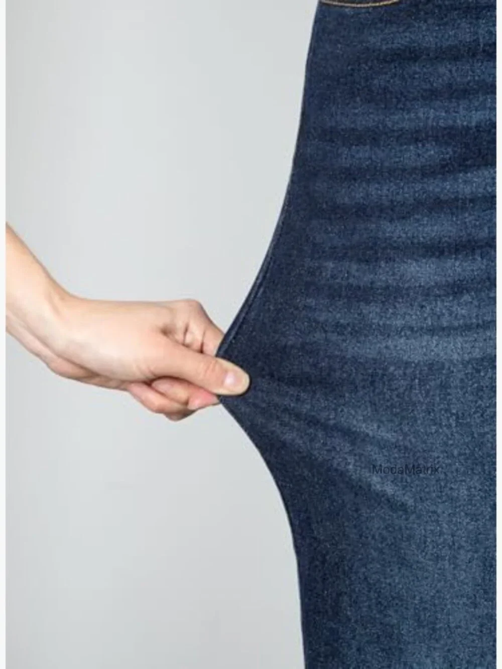 High Waisted Wide Leg Stretchy Jeans with Drawstring - Picture 6 of 7